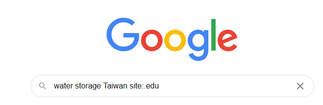 Google search for water storage Taiwan site:.edu