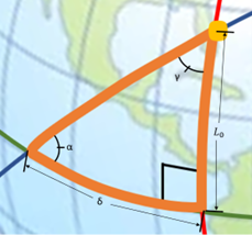 Diagram representing a planar triangle, a geometric figure formed by three intersecting lines. The image shows the vertices and sides of the triangle, highlighting basic geometric elements such as angles and sides.