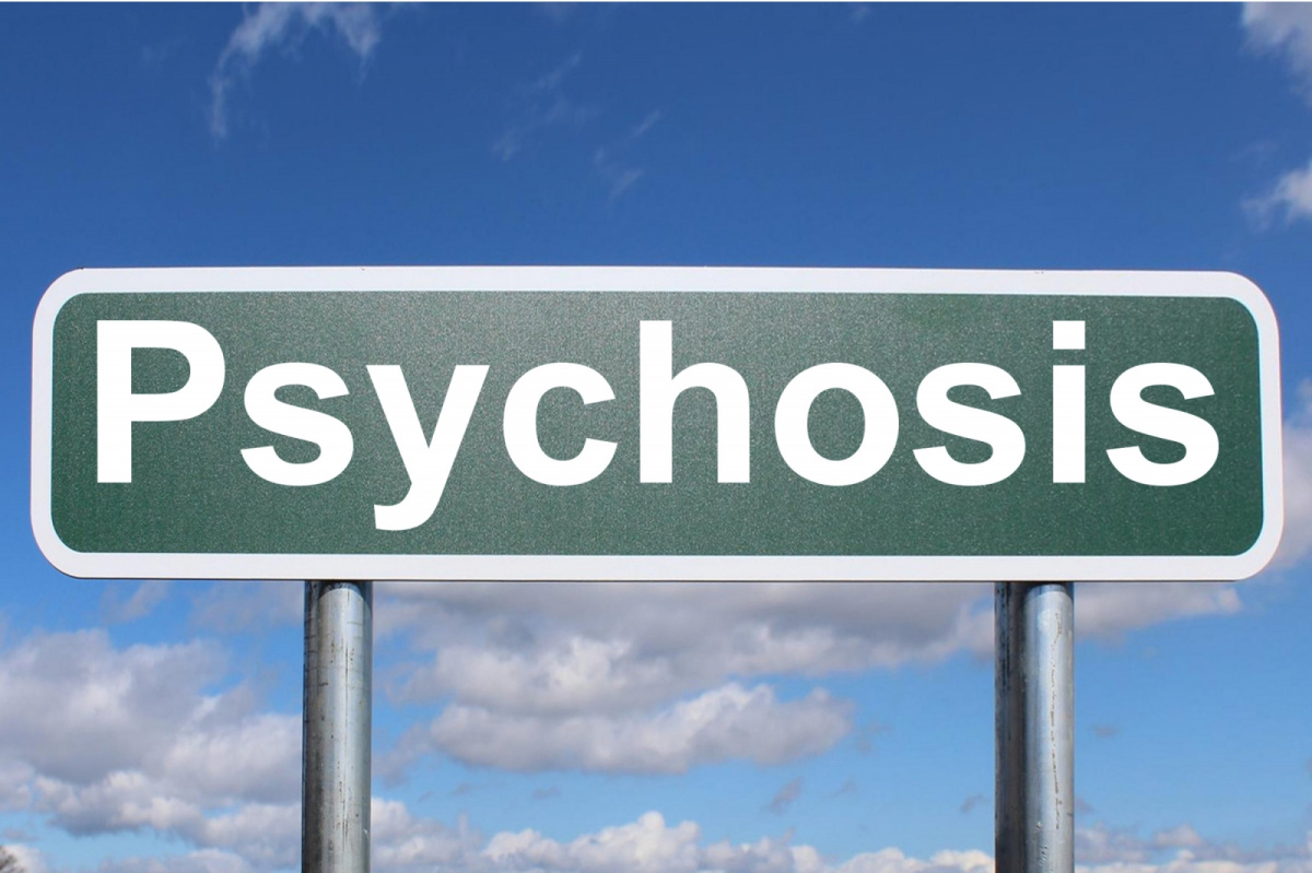 Road Sign that reads Psychosis