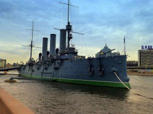 St. Petersburg - Museum ship Aurora - symbol of the October Revolution of 1917 --- Museum ship Aurora - symbol of the October Revolution of 1917