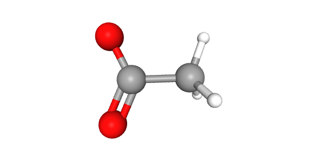 Ball and stick model of acetate.