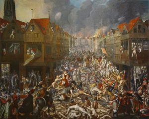 Decorative Image of a painting that depicts the Spanish vengeance on the Netherlands in the 30 Years War