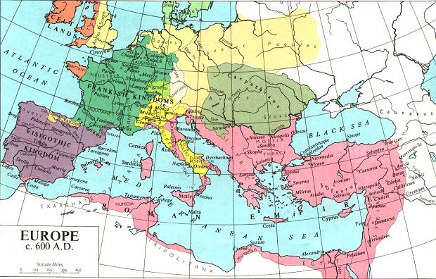 Map of Franks c. 600